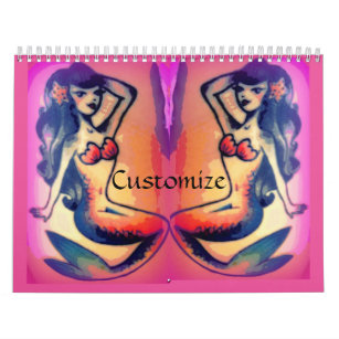 Calendario Belleza de sirena de pelo oscuro Thunder_Cove