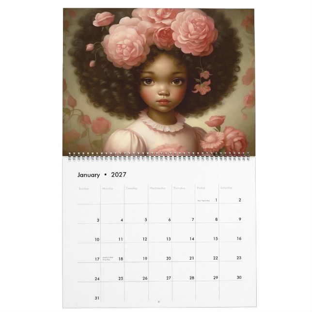 Calendario Bellezas negras florecientes - temporada 2025 (Jan 2027)