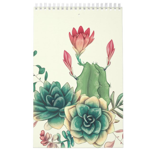 Calendario Bellos Cactus Con Flor (Tapa)
