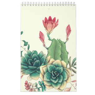 Calendario Bellos Cactus Con Flor