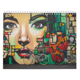 Calendario Bicicletas en la pared del graffiti