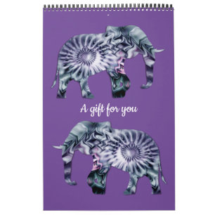 Calendario Bienestar animal - Elephant Silhouette Fractal 2