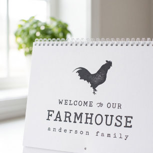 Calendario Bienvenido a nuestro gallo rústico de granja