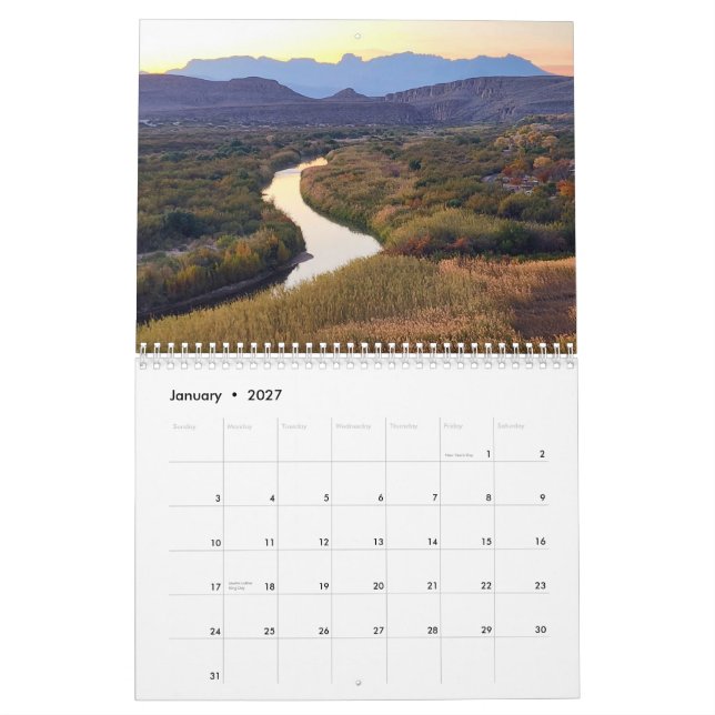 Calendario Big Bend 2026 (Jan 2027)