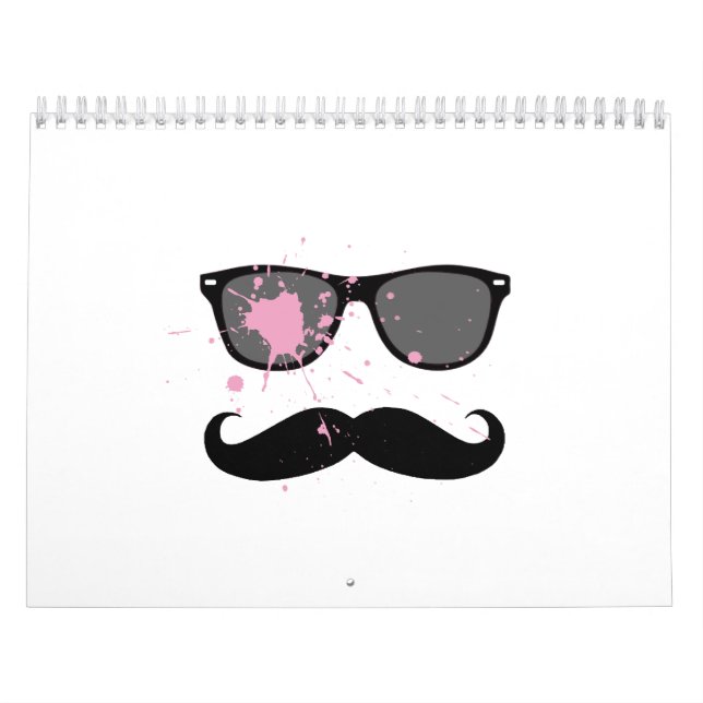 Calendario Bigote y gafas de sol divertidos (Tapa)