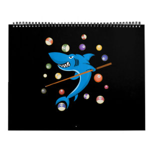 Calendario Billiard Shark 8 Ball Player Mesa Cue Stick
