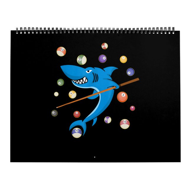 Calendario Billiard Shark 8 Ball Player Mesa Cue Stick (Tapa)