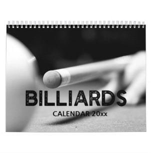 Calendario Billiards in Black & White 2022 Wall Calendar