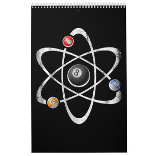 Calendario Billiards Pool Hall Sport Átomo Science