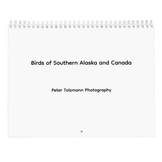 Calendario Birds of Southern Alaska and Canada calendar (Reverso)