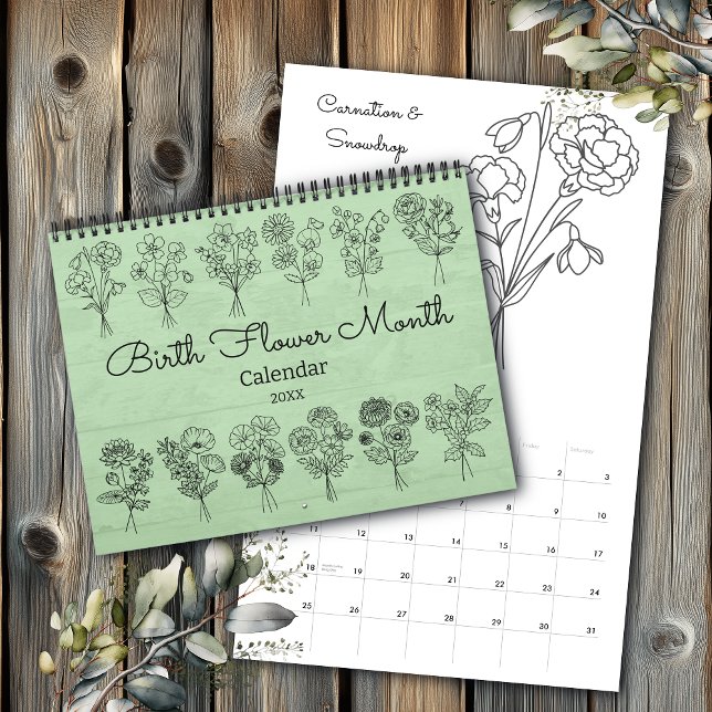Calendario Birth Flower Month Boho Calendar (Subido por el creador)