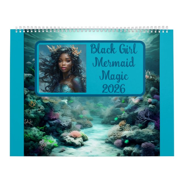 Calendario Black Girl Mermaid Magic 2026 (Tapa)