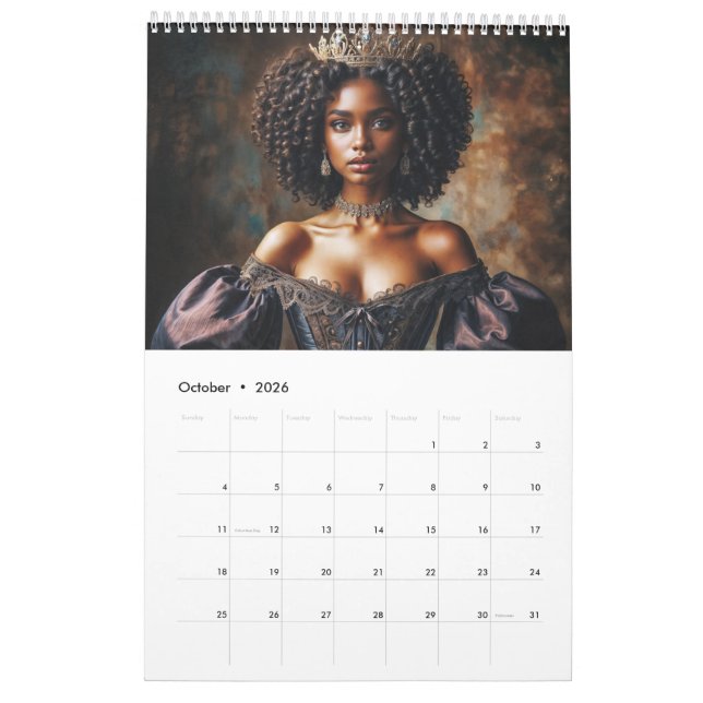 Calendario Black Queens and Princesses Royal (Oct 2026)