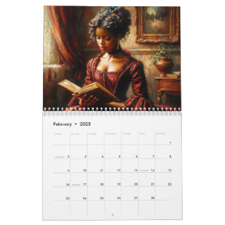 Calendario Black Women Reading Books Art