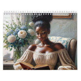 Calendario Black Women Reading Books Art