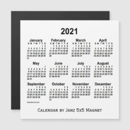 Calendario Blanco 2021 de Janz 5x5 Magnet