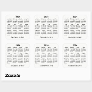 Calendario Blanco 2024 de Janz Square Pegatina