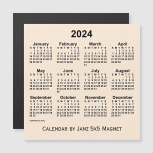 Calendario Blanco Antiguo 2024 por 5 imán de Janz