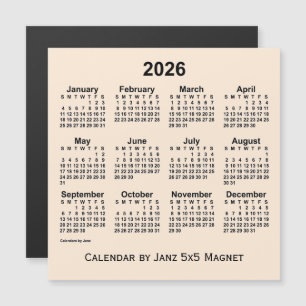 Calendario Blanco Antiguo de 2026, de Janz 5x5 Mag