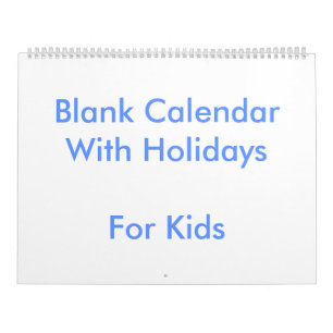 Calendario Blanco Azul Grande Para Vacaciones Infa