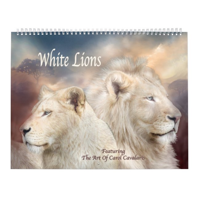 Calendario blanco del arte de los leones (Tapa)