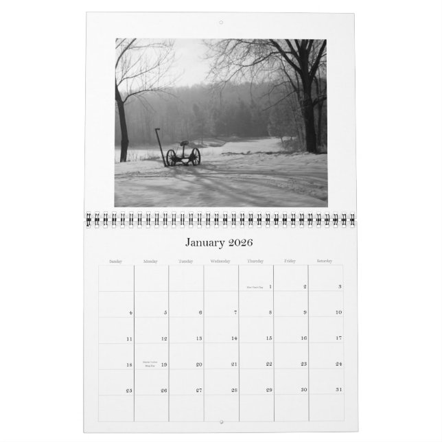 Calendario blanco y negro 2011 (Jan 2026)