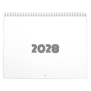 Calendario Blanco y negro minimalista
