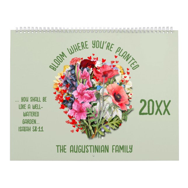 Calendario BLOOM WHERE PLANTED 2026 Christian Birth Month  (Tapa)
