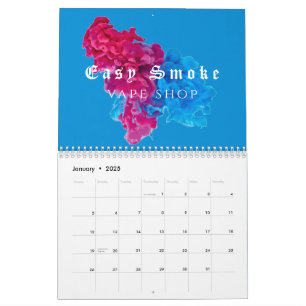 Calendario Blue Red Smoke Vape Shop