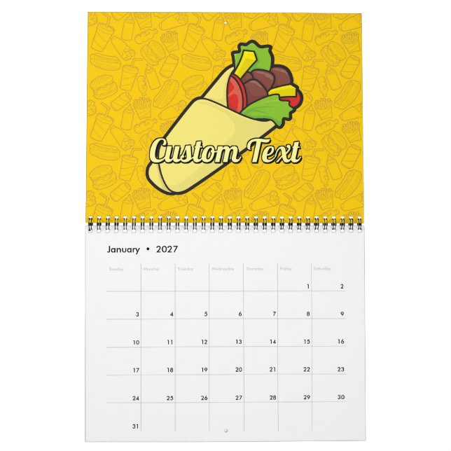 Calendario Bocadillo de tortilla envuelto (Jan 2027)