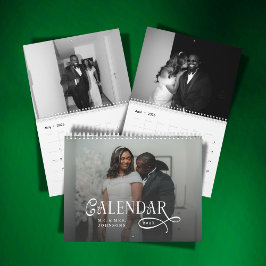 Calendario Boda elegante moderna 2026 Foto recién casados