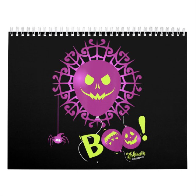 Calendario Boo Ghost Bats Spider Creeping Halloween (Tapa)