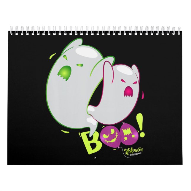 Calendario Boo Ghost Bats Spider Creeping Halloween (Tapa)