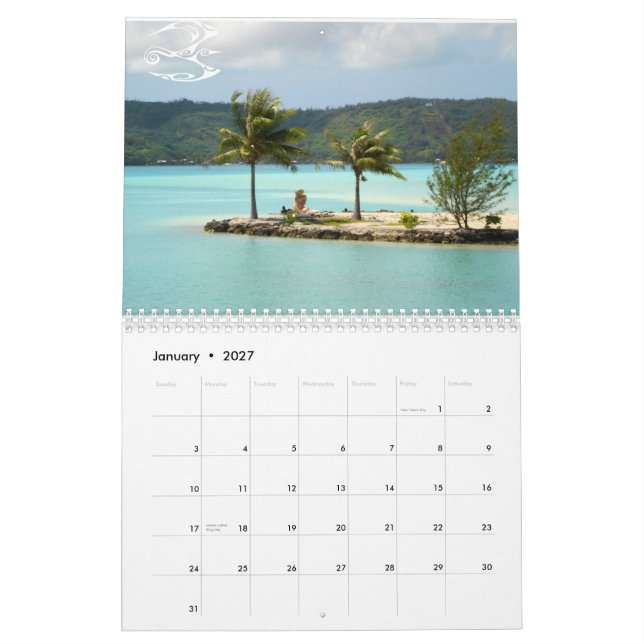 Calendario Bora Bora 2011 (Jan 2027)