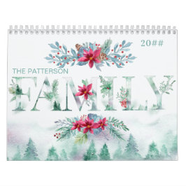 Calendario Bosque de invierno 2 fotos por familia mensual 202