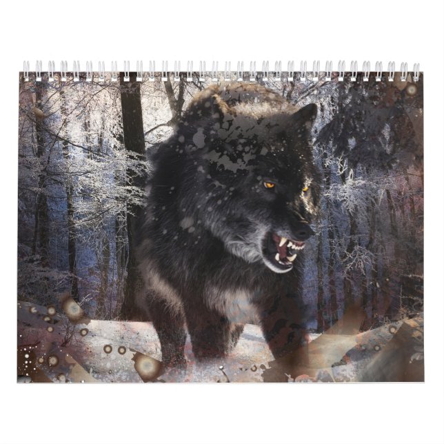 Calendario Bosque de lobos enojado (Tapa)