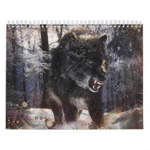 Calendario Bosque de lobos enojado