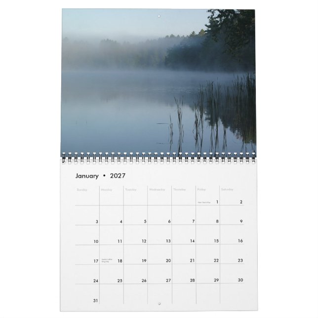 Calendario bosque del Estado del nicolet (Jan 2027)