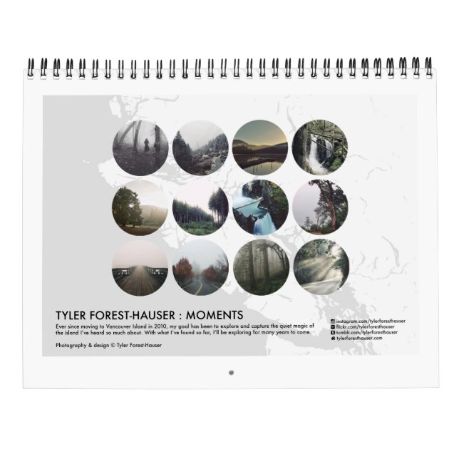 Calendario Bosque-Hauser de Tyler: Momentos (Reverso)