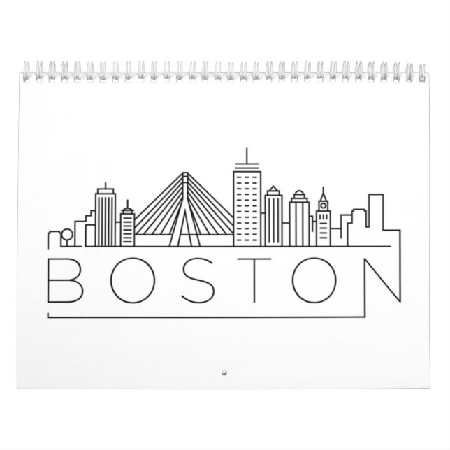 Calendario Boston City Skyline, Boston nos Mamá (Tapa)