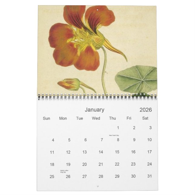 Calendario Botánico Antiguo (Jan 2026)