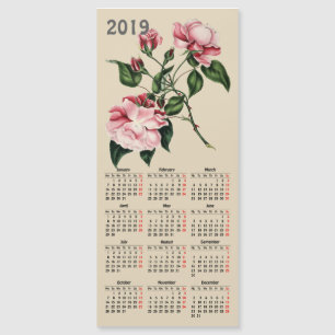 calendario botánico de la impresión 2019 del