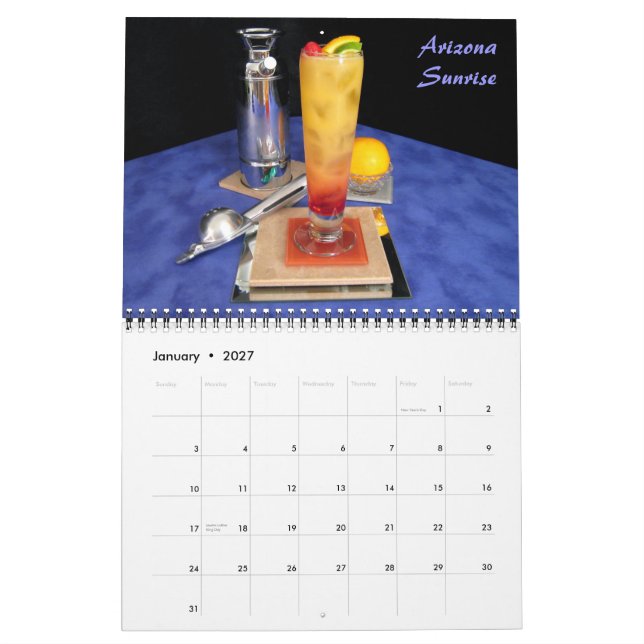 Calendario Bound Baja - Bebidas Tequila (Jan 2027)