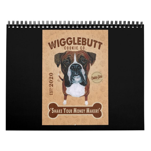 Calendario Boxer Dog Cookie Boxer Perro Lover Cute Boxer (Tapa)