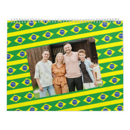 Calendario Brasil | Añadir tu foto bandera brasileña 2026