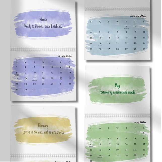 Calendario Bright Watercolor Brush Quote Calendar 2026 (Subido por el creador)