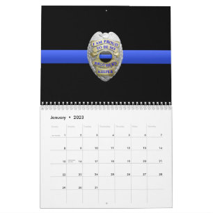 Calendario Brothers Keeper Badge Thin Blue Line Calendar