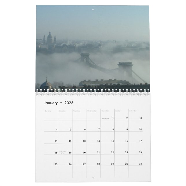 Calendario Budapest y el Danubio - 2013 (Jan 2026)