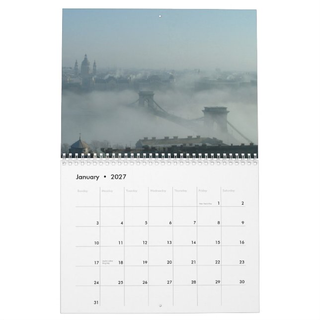 Calendario Budapest y el Danubio - 2013 (Jan 2027)