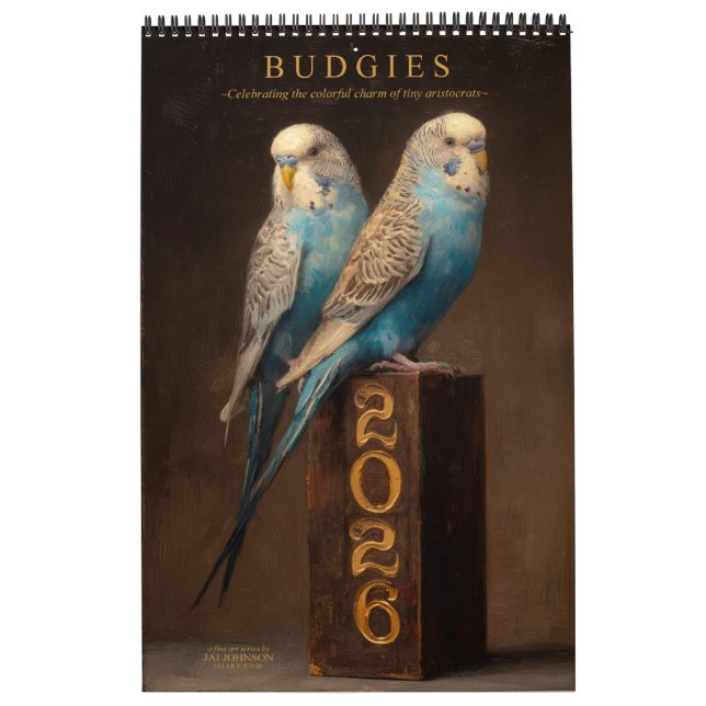 Calendario BUDGIES 2026 Parakeets Art (Tapa)